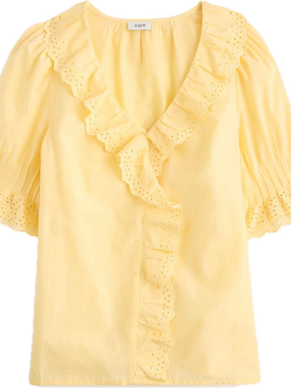 J.Crew FactoryYellow Ruffle Eyelet Blouse NWT